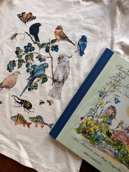 Tricou din bumbac organic, cu păsări - imagine 2