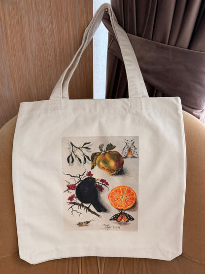 Tote Bag Gutuie și Mierlă