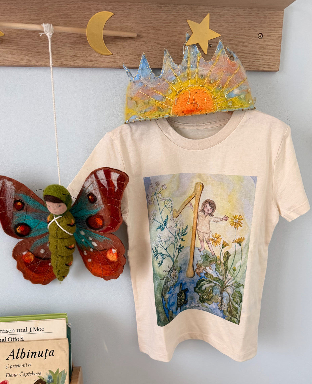 Tricou din bumbac organic, cu cifre sau litere