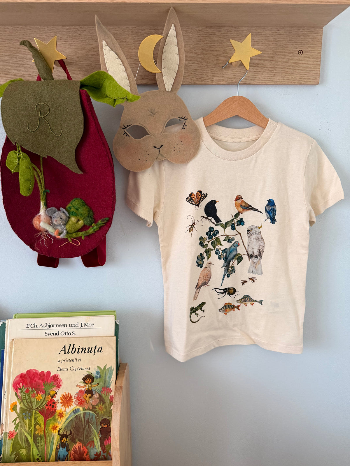Tricou din bumbac organic, cu păsări - imagine 4